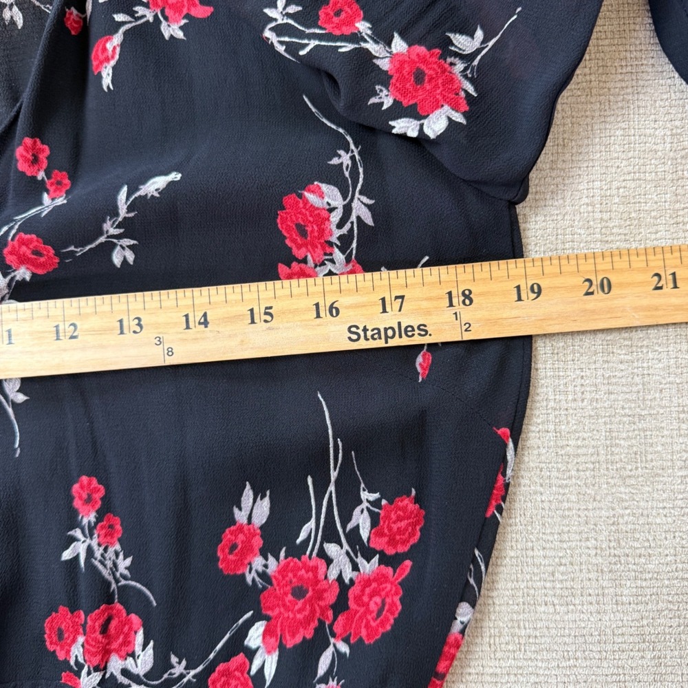 Reformation Womens Nicole Wrap Floral Midi Dress Long Sleeve Size L Boho Cottage - Picture 7 of 10